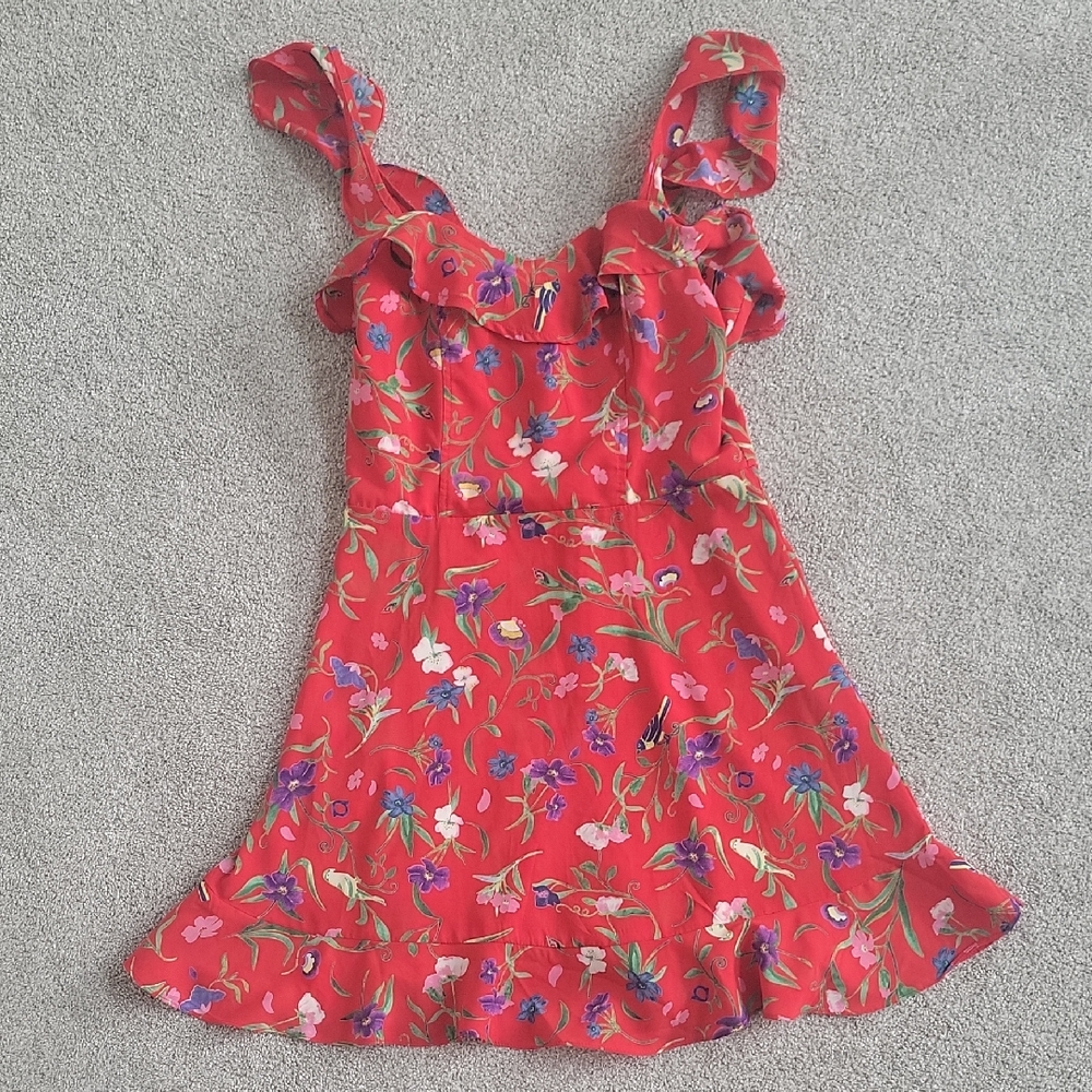 Timing Red Floral Mini Dress
